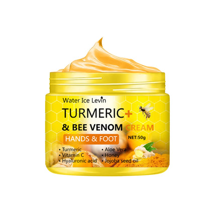 Crème Curcuma & Bee Venom pour Mains et Pieds – Hydratation Intense & Réparation Peau Sèche