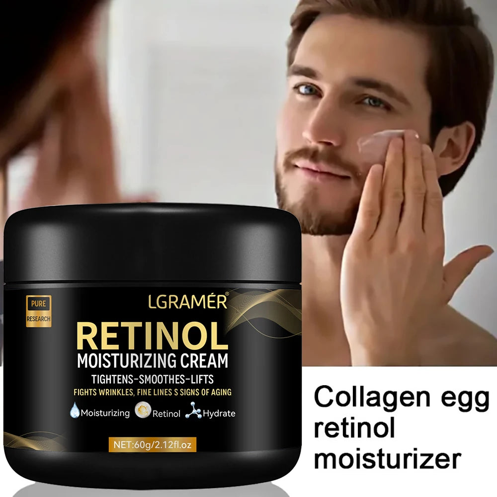 Crème Hydratante au Rétinol pour Homme – Soin Visage Anti-Âge & Hydratation Intense