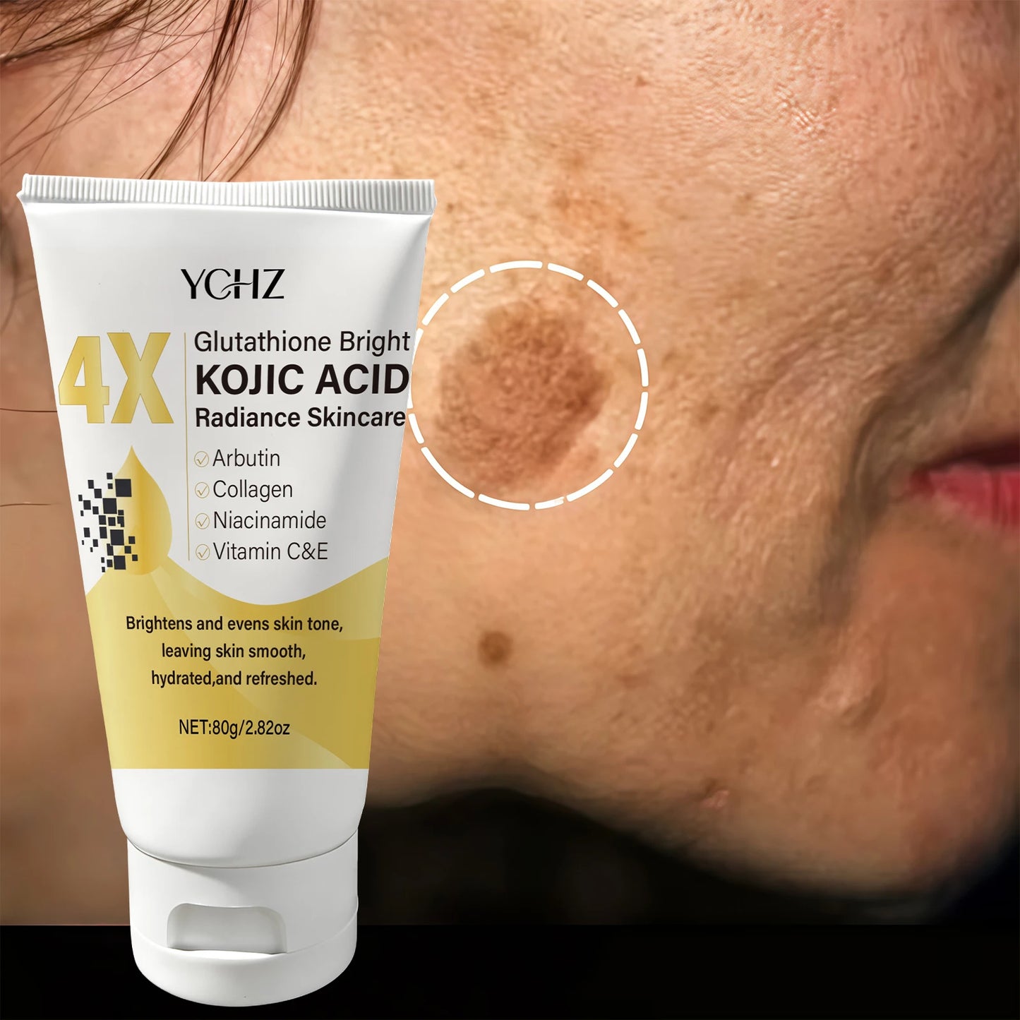 Crème Visage Éclaircissante à l’Acide Kojique – Hydratation &amp; Éclat Naturel