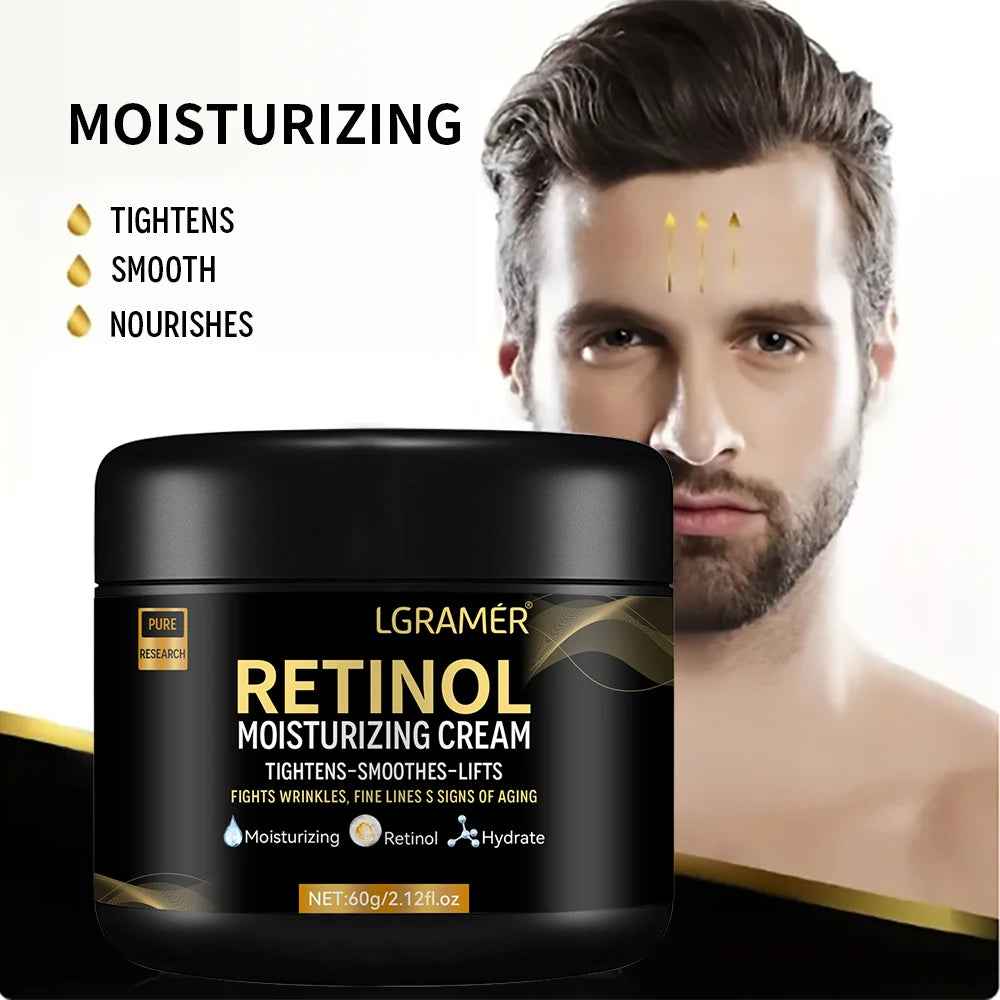 Crème Hydratante au Rétinol pour Homme – Soin Visage Anti-Âge & Hydratation Intense