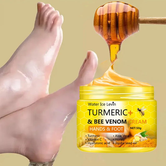 Crème Curcuma & Bee Venom pour Mains et Pieds – Hydratation Intense & Réparation Peau Sèche