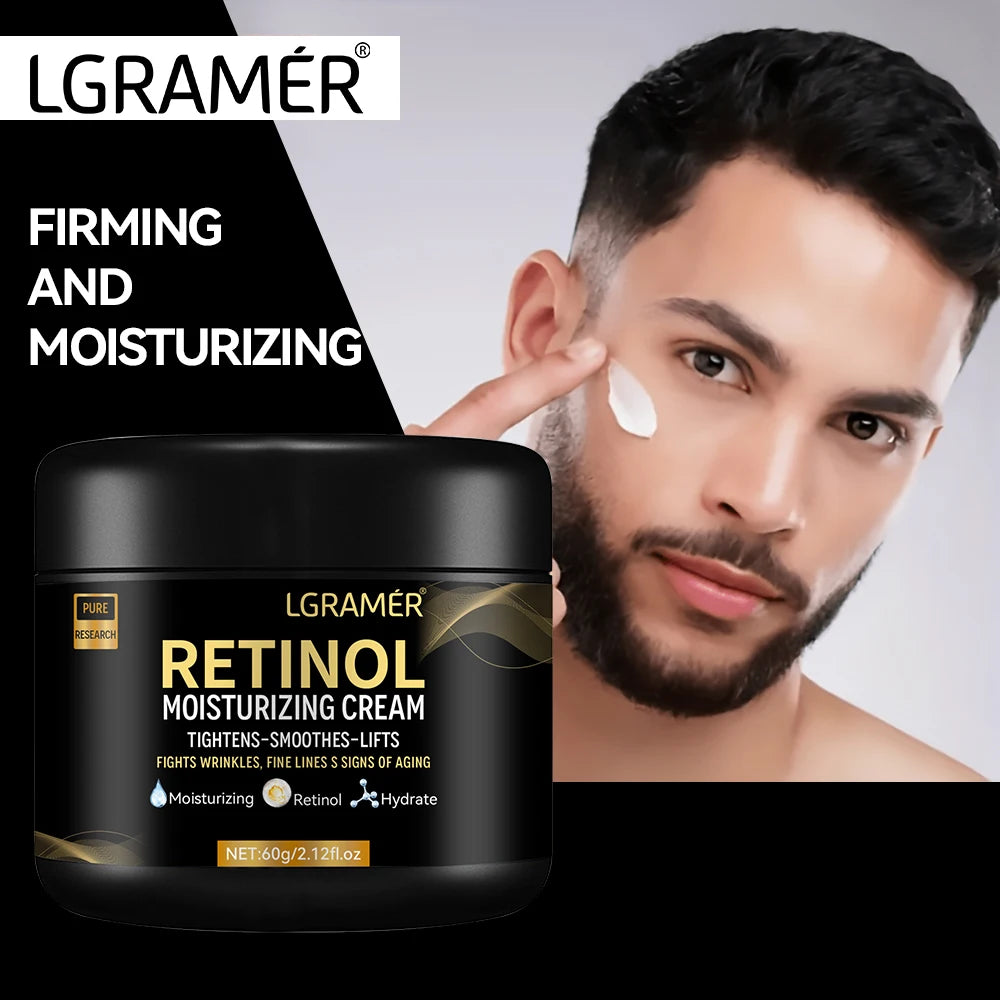 Crème Hydratante au Rétinol pour Homme – Soin Visage Anti-Âge & Hydratation Intense